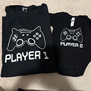 Daddy & Son Video Game Player Black Tees